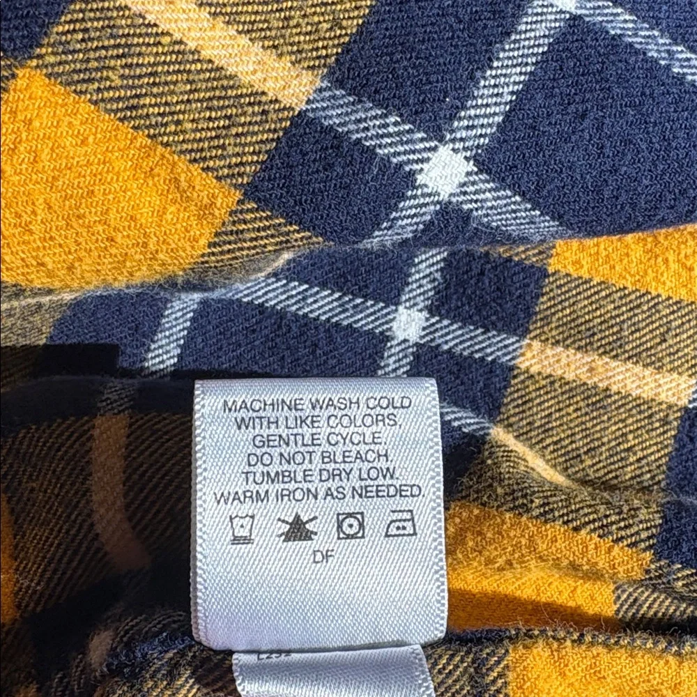 Hanna Andersson Yellow Blue Plaid Button Down Flannel Shirt size Boys US 14-16 - Picture 7 of 7